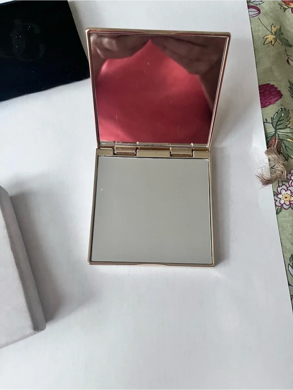 Jimmy Choo Logo Compact Mirror with Velvet Pouch